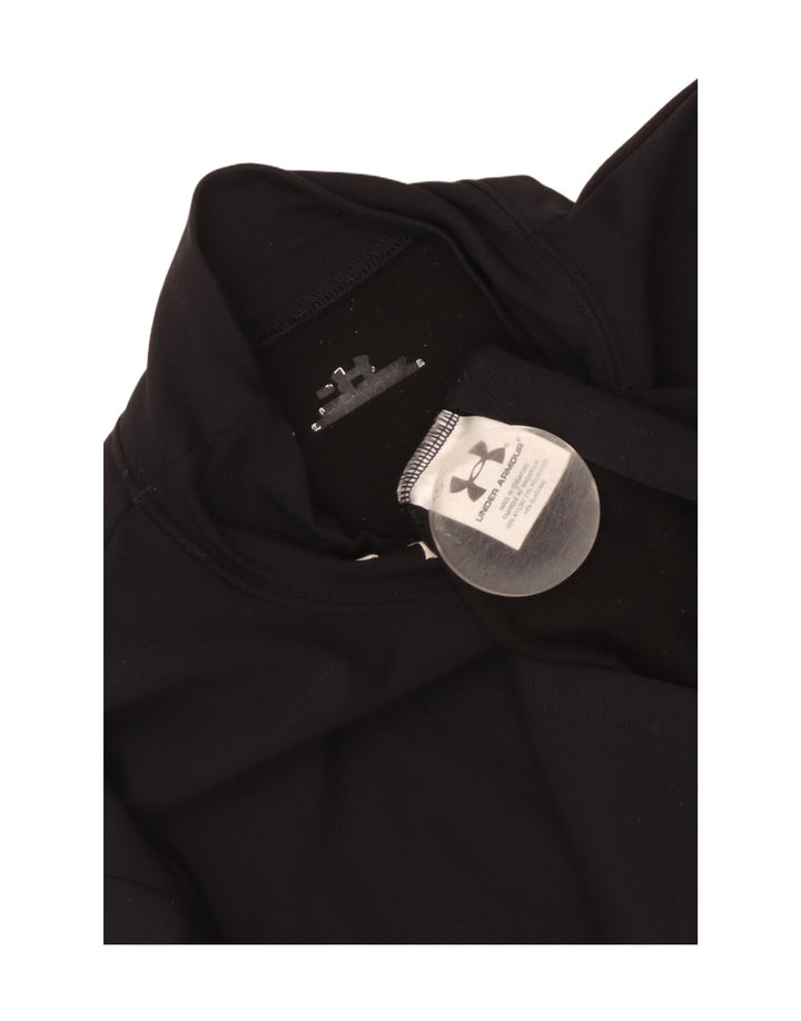 Under Armour Damen Top Langarm UK 10 Small Schwarz Nylon