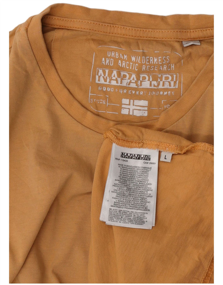 Napapijri Herren T-Shirt Top Large Beige Baumwolle