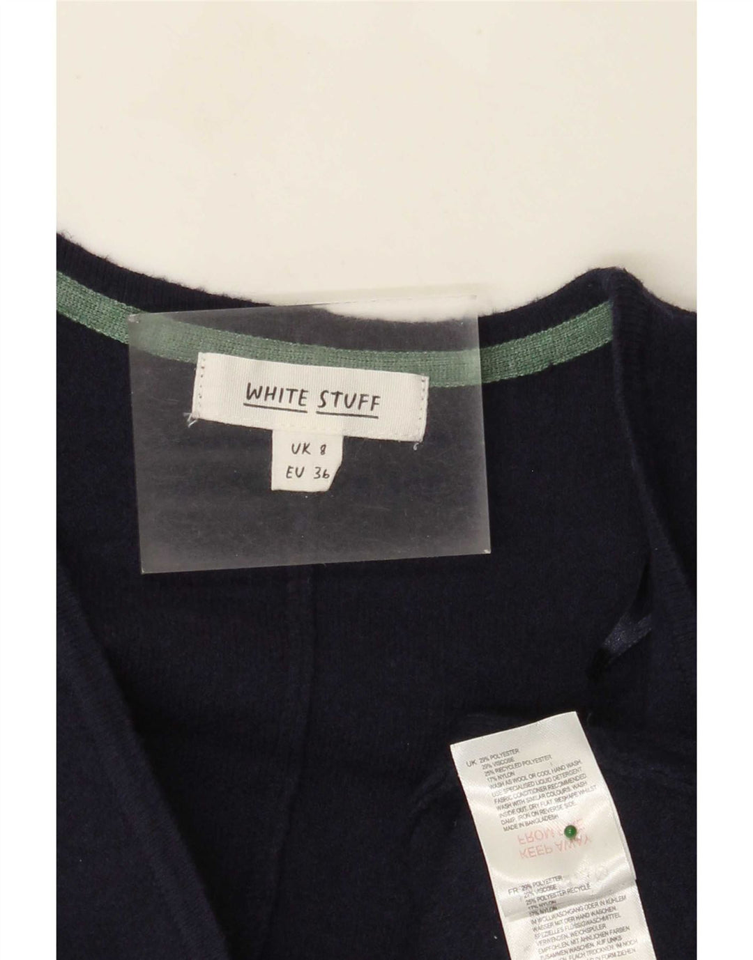 White Stuff Damen-Poncho-Cardigan-Oberteil mit kurzen Ärmeln, Größe S, Marineblau