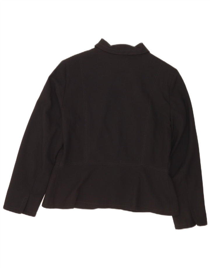 Marks & Spencer Womens Petite Full Zip Blazer Jacke UK 14 Medium Schwarz