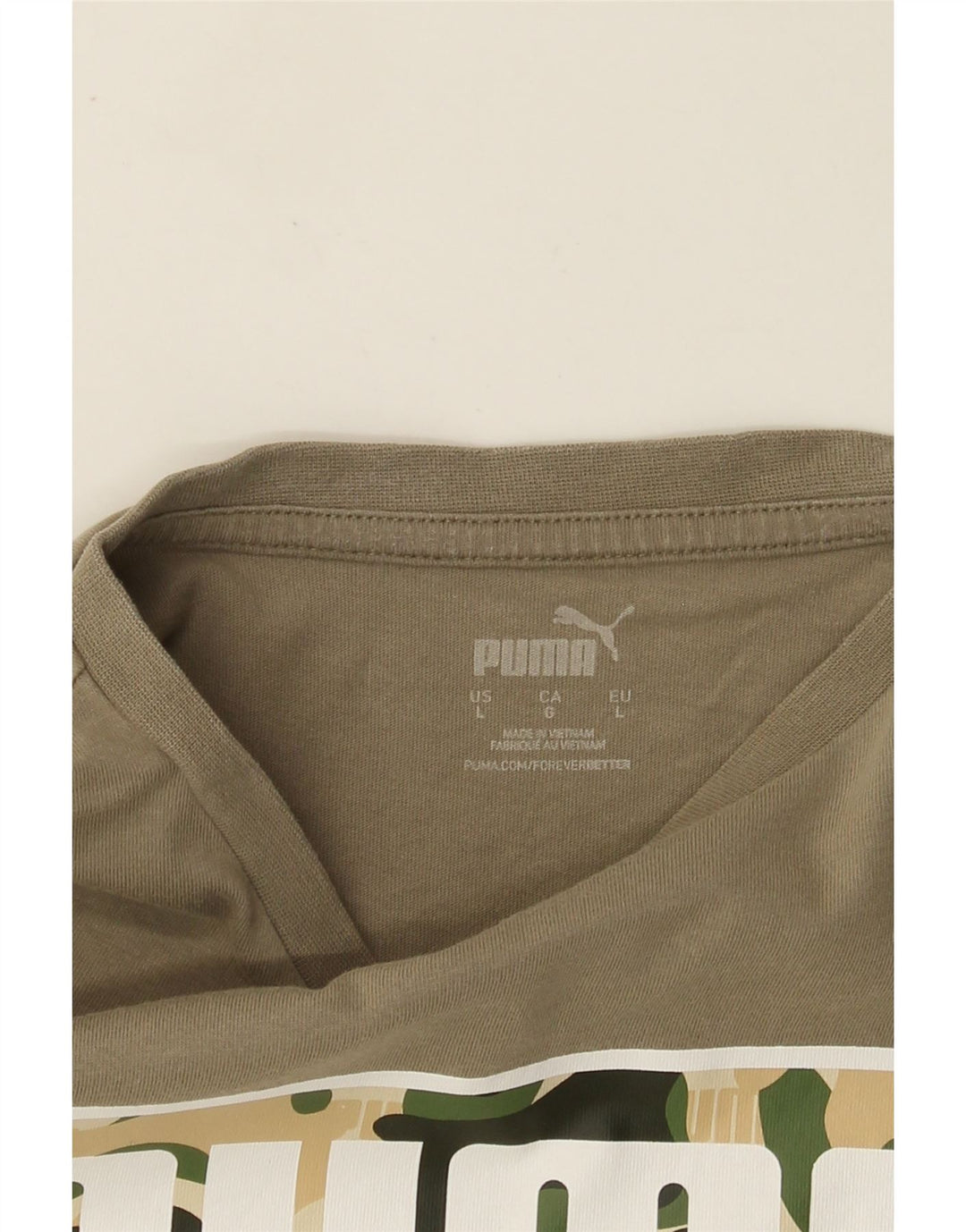 PUMA Herren Grafik T-Shirt Top Large Khaki