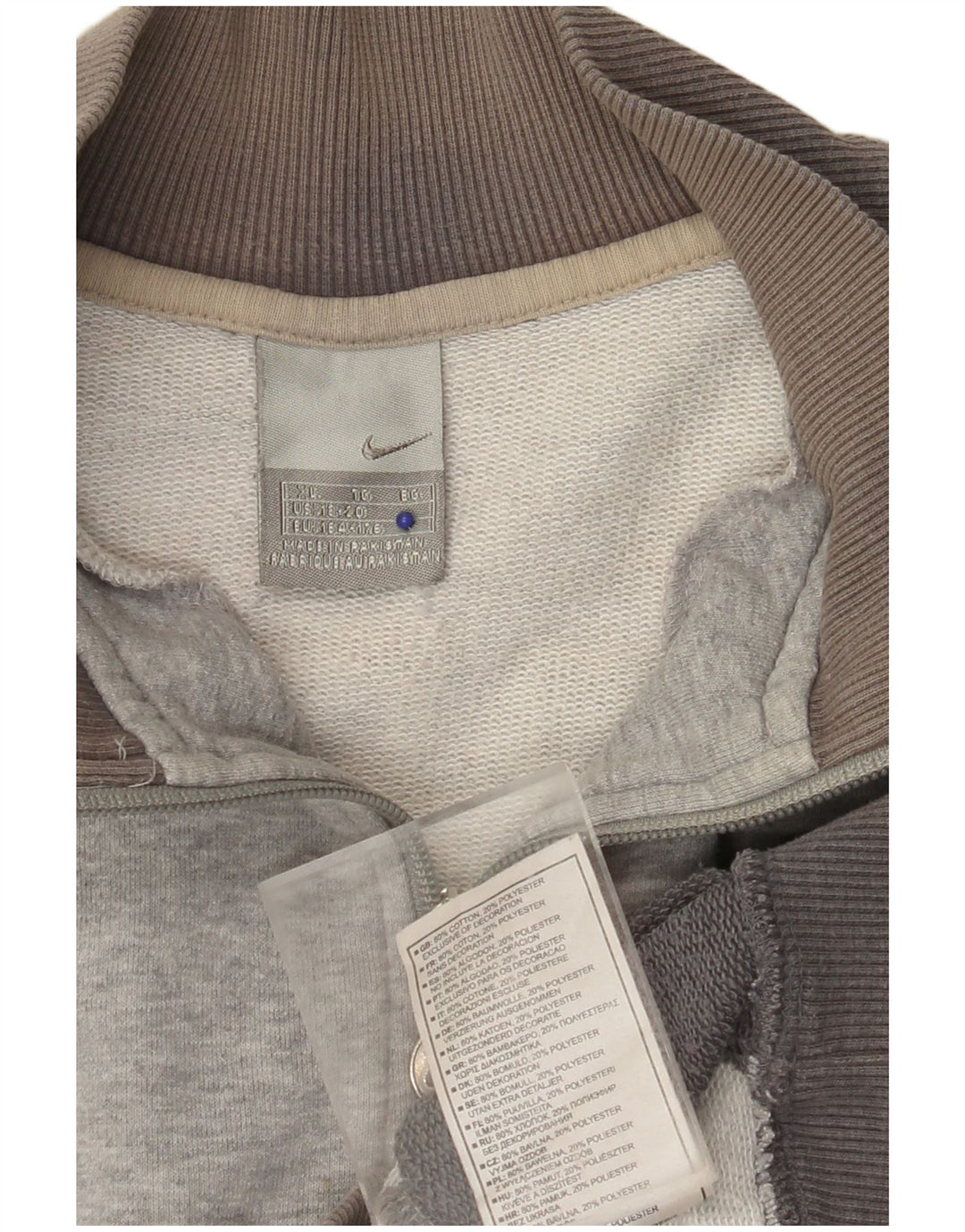 NIKE Jungen-Trainingsanzugoberteil mit Grafik, 13–14 Jahre, XL, Grau, Farbblock