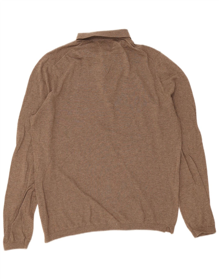 Massimo Dutti Herren-Pullover mit Rollkragen, groß, braune Baumwolle