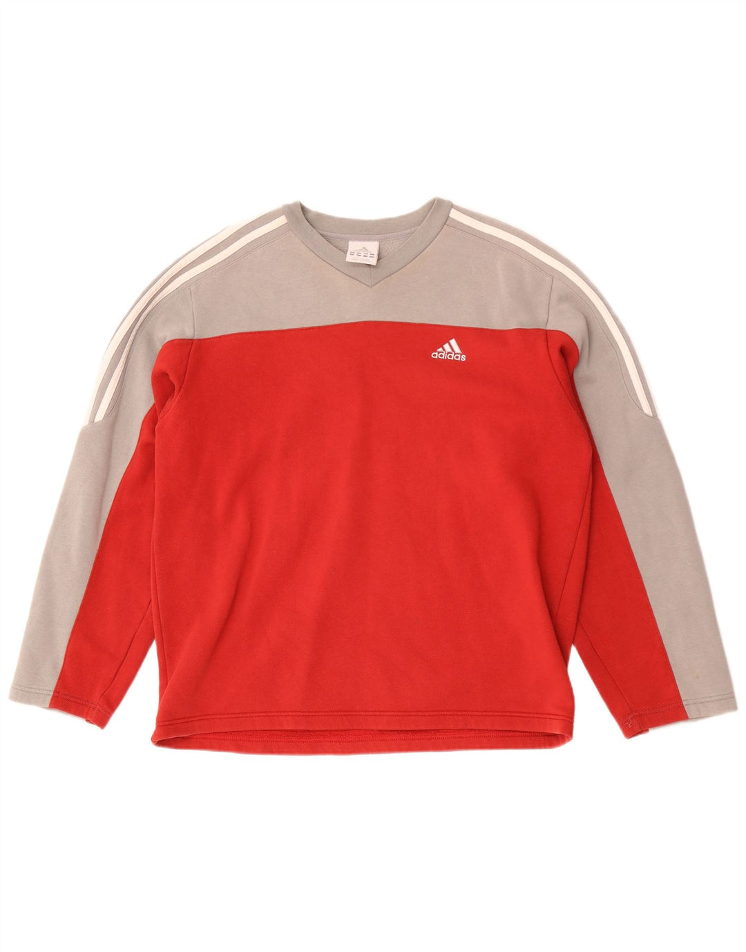Adidas Herren Sweatshirt Pullover UKI 38/40 mittelrote Colourblock-Baumwolle