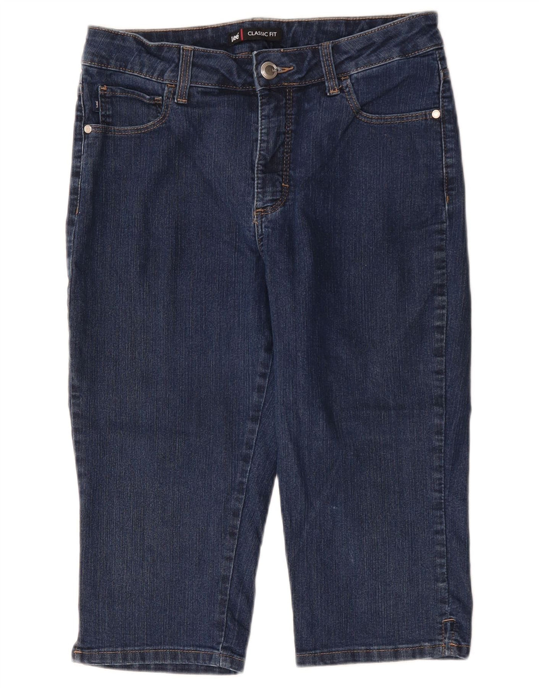 LEE Damen Capri-Jeans mit klassischer Passform und hoher Taille, US 12, Größe L, W30, L17, Blau