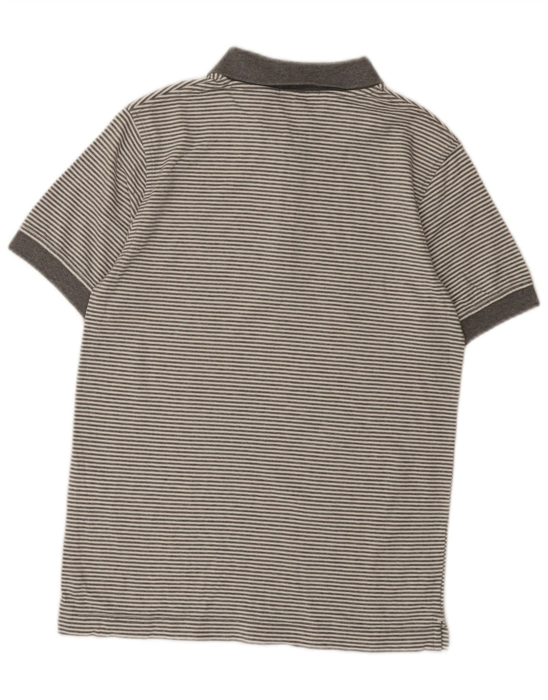 Lyle & Scott Herren-Poloshirt aus mittelgrauer, gestreifter Baumwolle