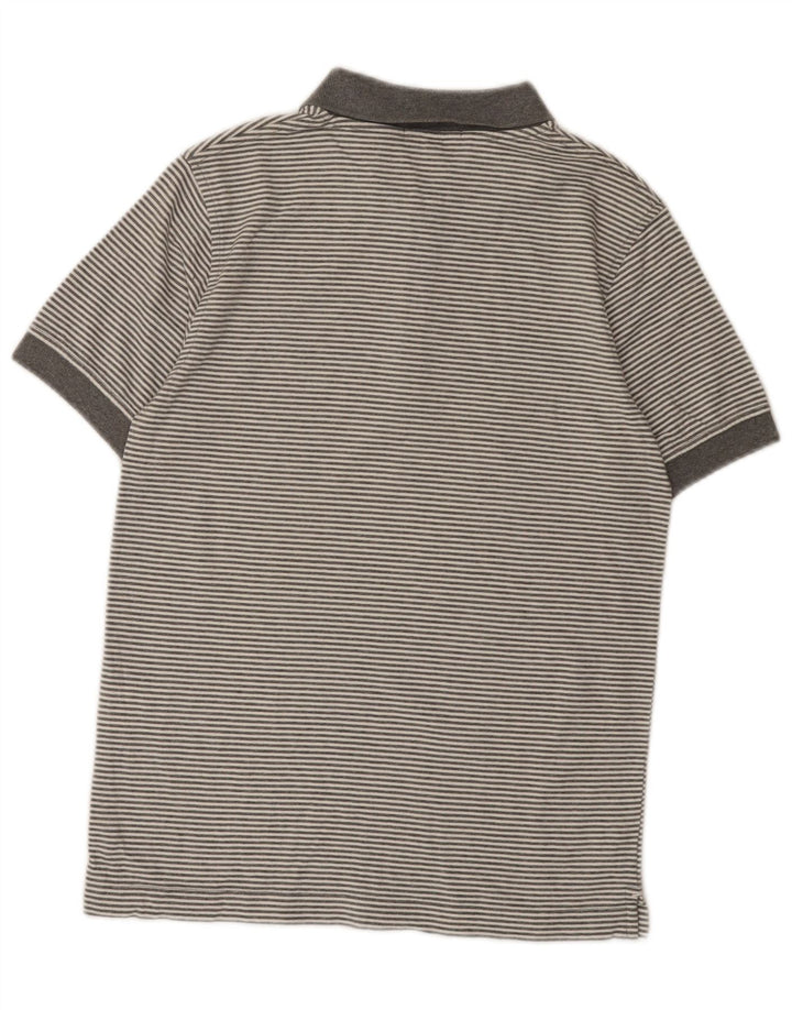 Lyle & Scott Herren-Poloshirt aus mittelgrauer, gestreifter Baumwolle