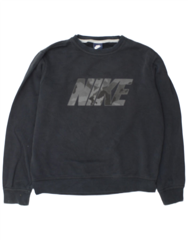 Nike Herren-Sweatshirt mit Grafik, mittelgraue Baumwolle