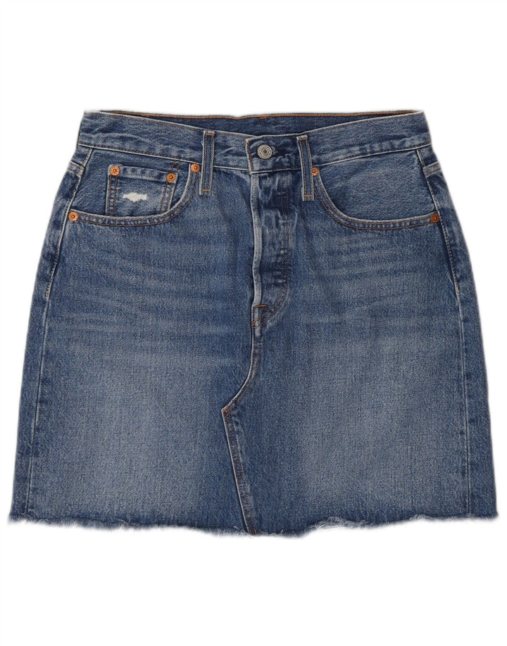 Levi's Damen Jeansrock W28 mittelblaue Baumwolle