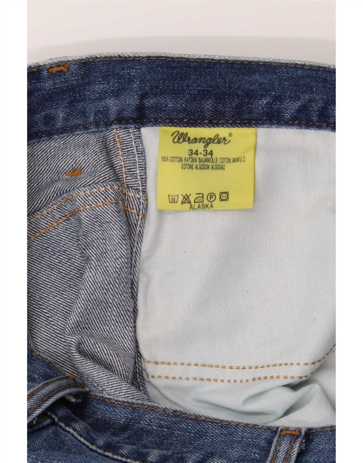 Wrangler Herren Straight Jeans W34 L34 Blaue Baumwolle