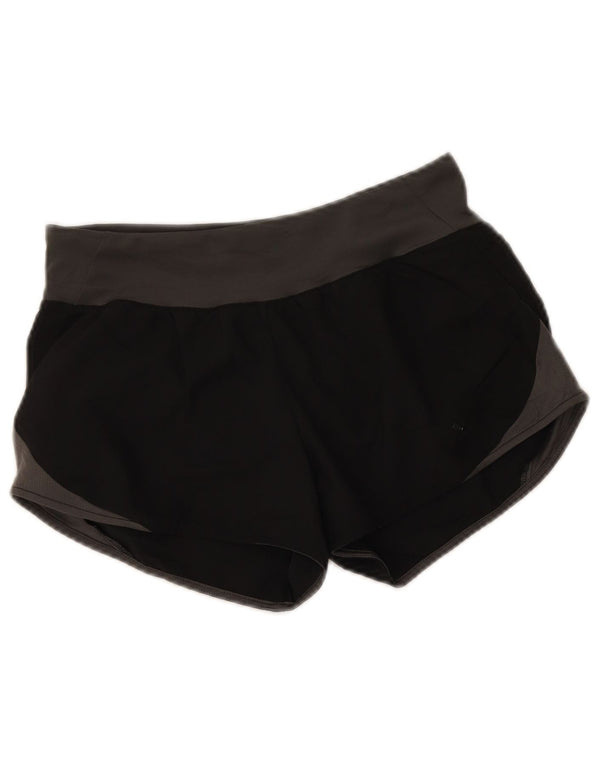 Adidas Damen Lauf-Sportshorts UK 10 Small Schwarz Colourblock Polyester