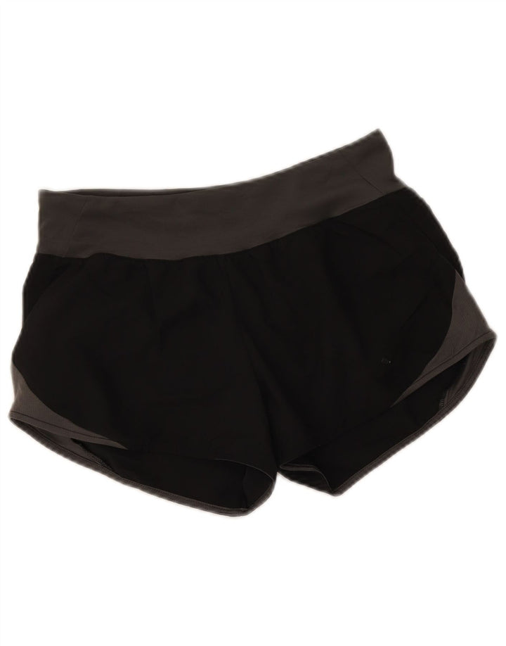 Adidas Damen Lauf-Sportshorts UK 10 Small Schwarz Colourblock Polyester