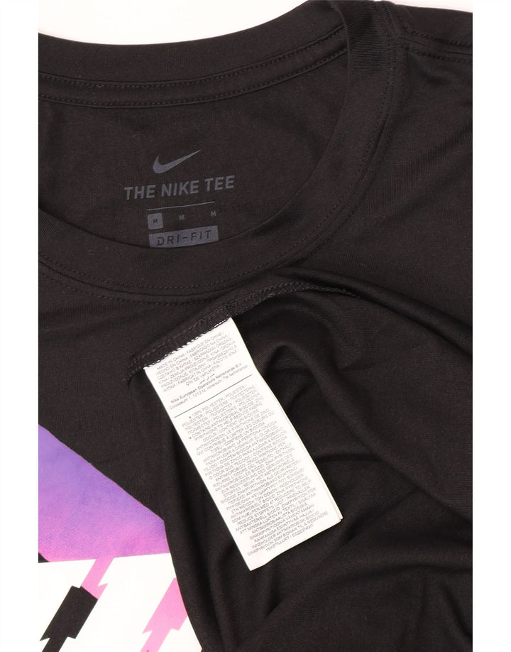 Nike Herren Dri Fit Graphic T-Shirt Top Mittelschwarzes Polyester