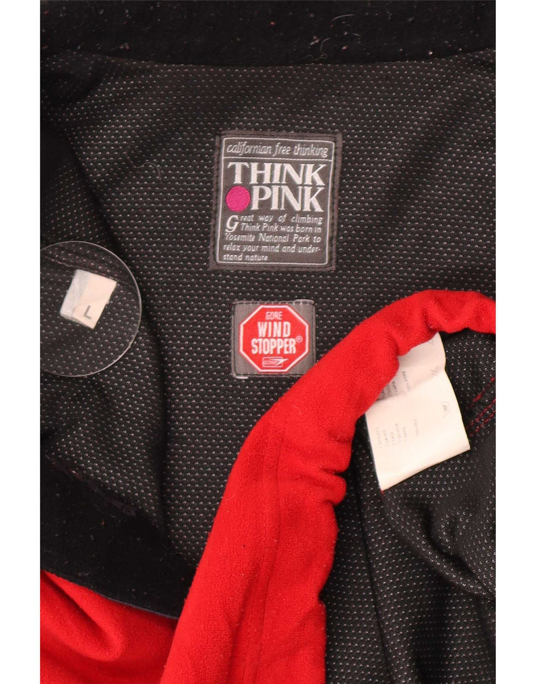 Think Pink Herren-Fleecepullover mit Reißverschluss am Hals, großes rotes Farbblock-Polyester