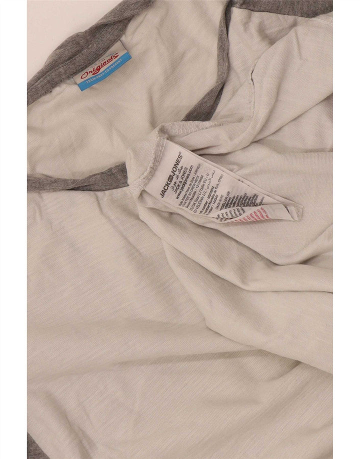 Jack & Jones Herren-T-Shirt-Oberteil, groß, weiße Farbblock-Baumwolle