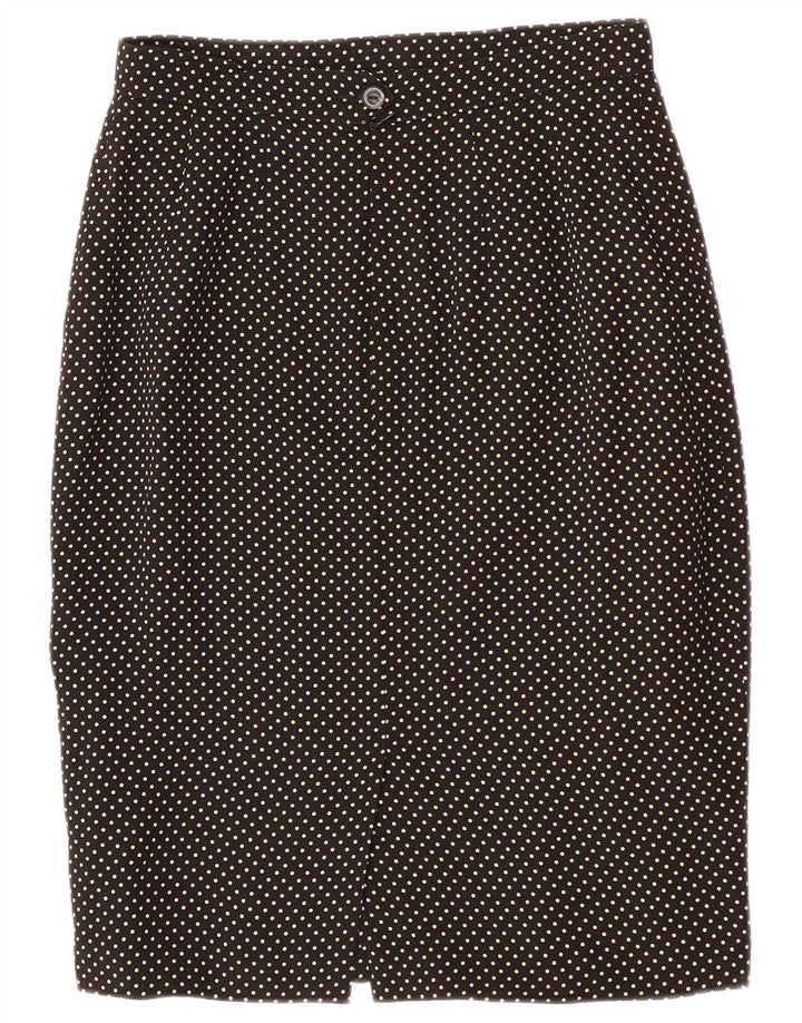 Vintage Damen Bleistiftrock IT 44 Medium W28 Schwarz geflecktes Acetat