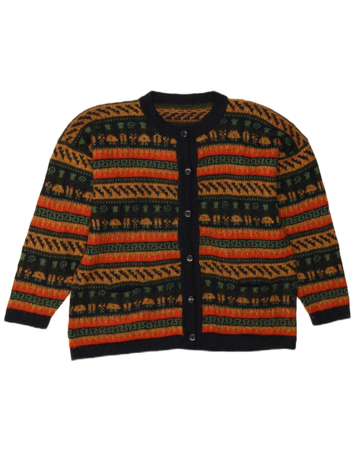 Vintage Womens Cardigan Sweater UK 14 Medium Multicoloured Geometric