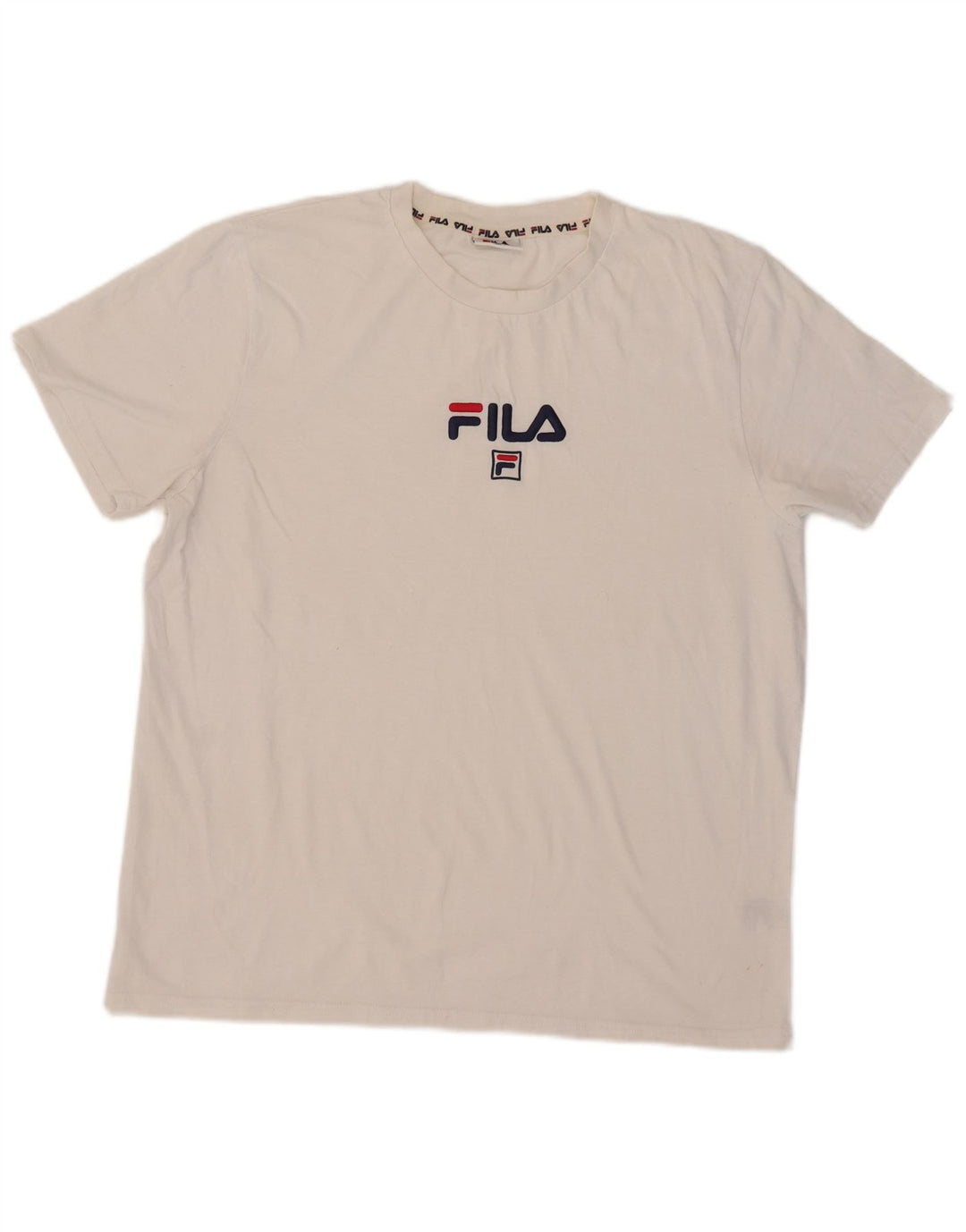 Fila Herren Grafik T-Shirt Top XL Weiße Baumwolle