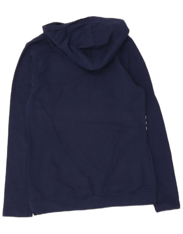 Adidas Damen Kapuzenpullover UK 12 Medium Marineblau Baumwolle
