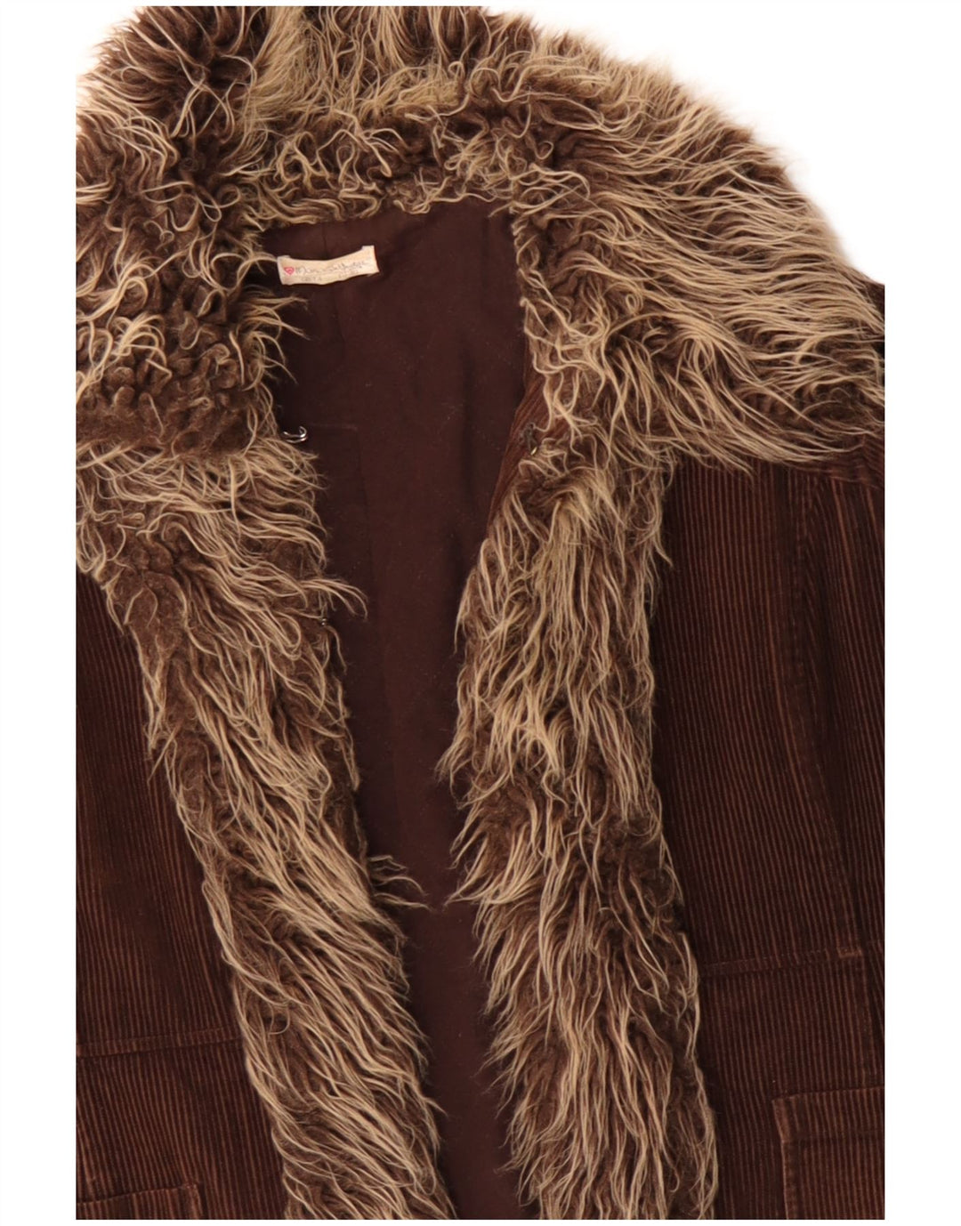 Miss Selfridge Damen Cordmantel UK 14 Große braune Baumwolle