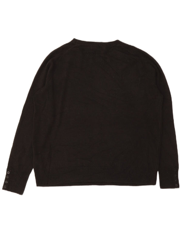 Marks & Spencer Damen-Pullover mit Rundhalsausschnitt, Gr. 40, Größe L, Schwarz, Acryl