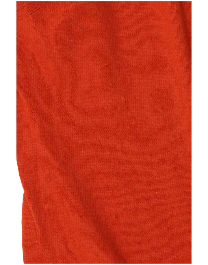 Zara Herren-Pullover mit V-Ausschnitt, groß, orange Viskose