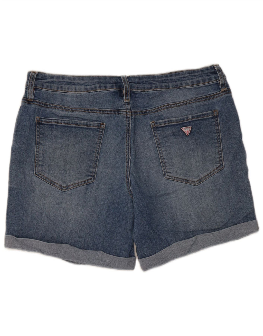 Guess Damen-Jeansshorts mit niedriger Taille, W31, mittelblaue Baumwolle
