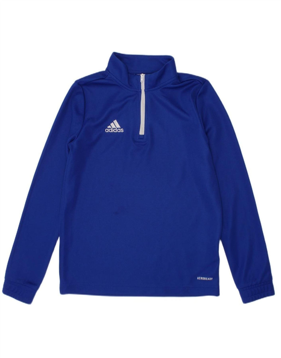ADIDAS Boys Aeroready Zip Neck Pullover Tracksuit Top 9-10 Years Blue