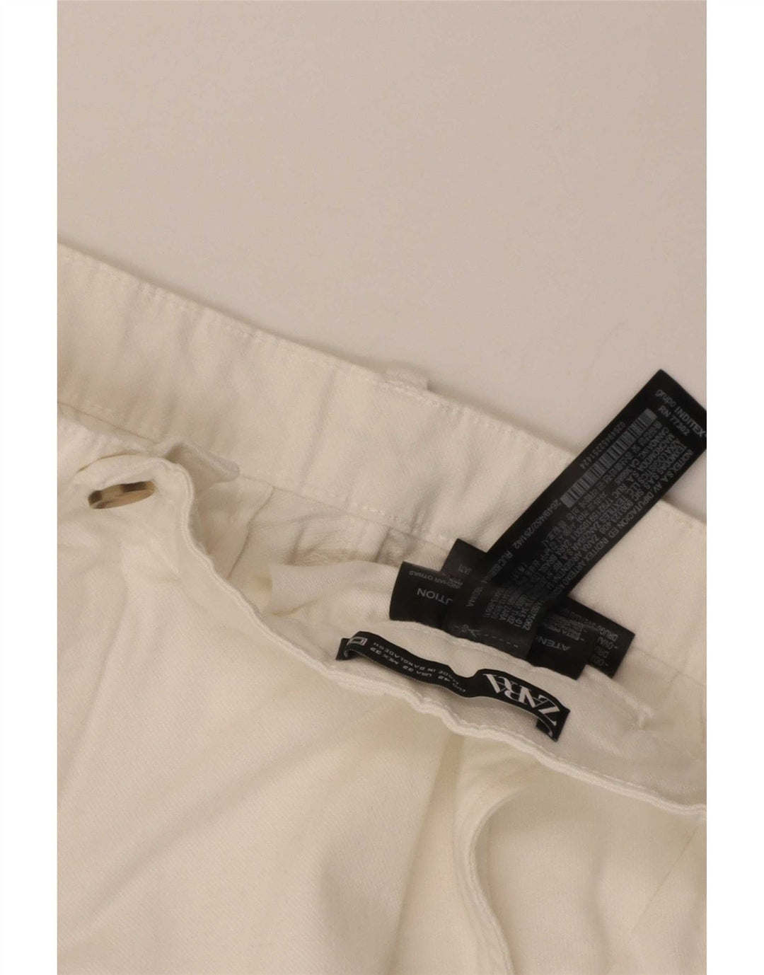 Zara Herren Chinoshorts EU 42 Large W32 Weiße Baumwolle