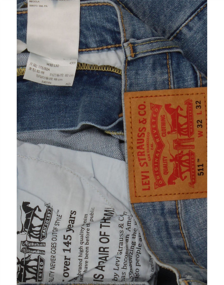 Levi's Herren 511 Slim Jeans W32 L32 Blaue Baumwolle