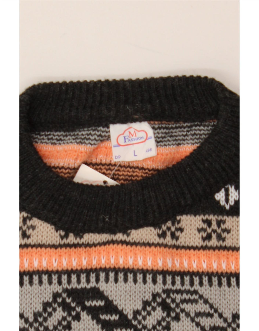 VINTAGE Damen-Pullover mit Rundhalsausschnitt, Gr. 16, groß, mehrfarbig