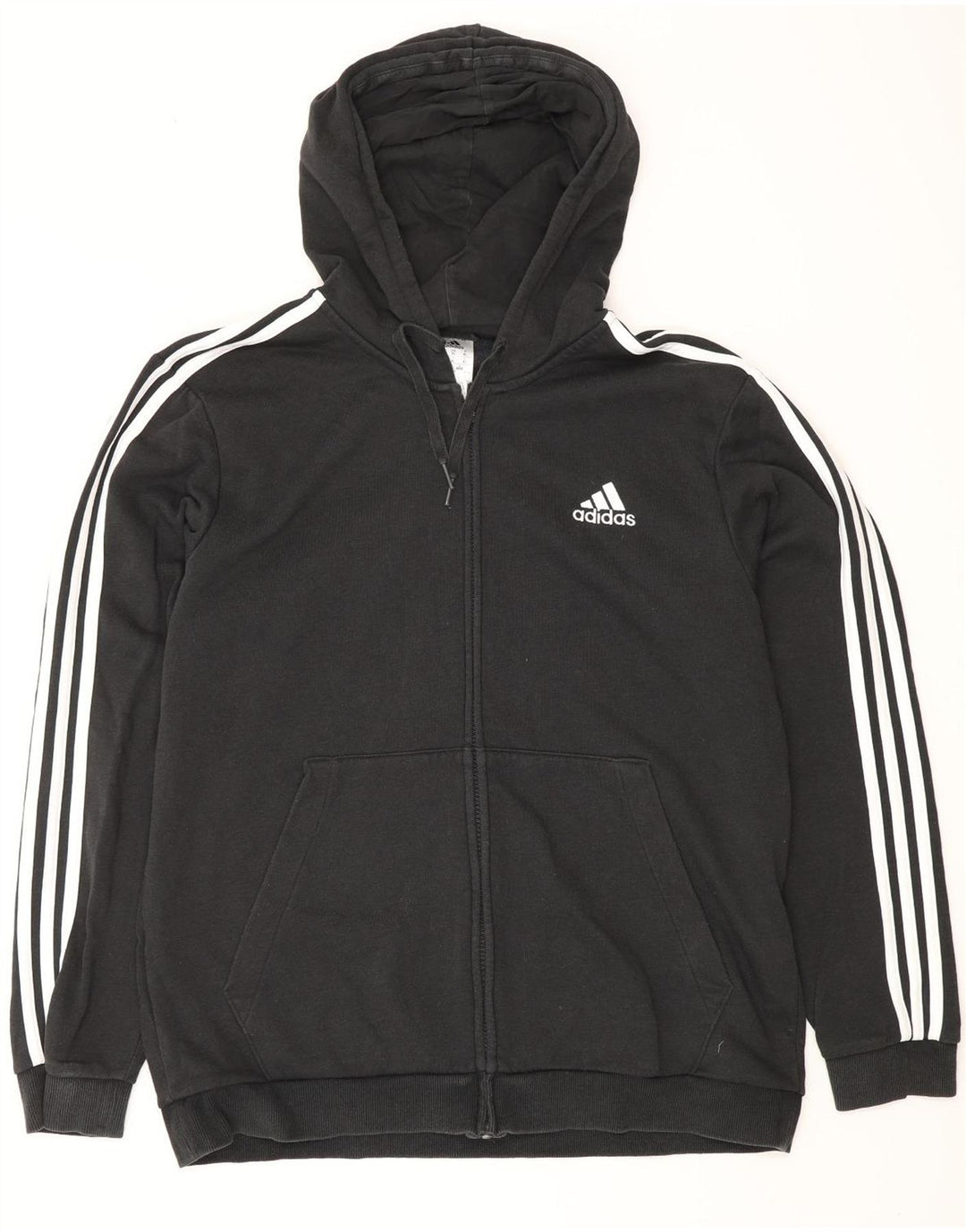 ADIDAS Herren Zip Hoodie Pullover XL Schwarz Baumwolle