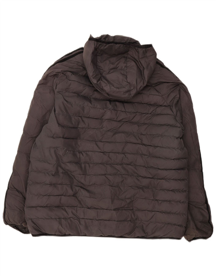 Adidas Herren Kapuzenjacke, gepolstert, UK 42, XL, grau, Polyester