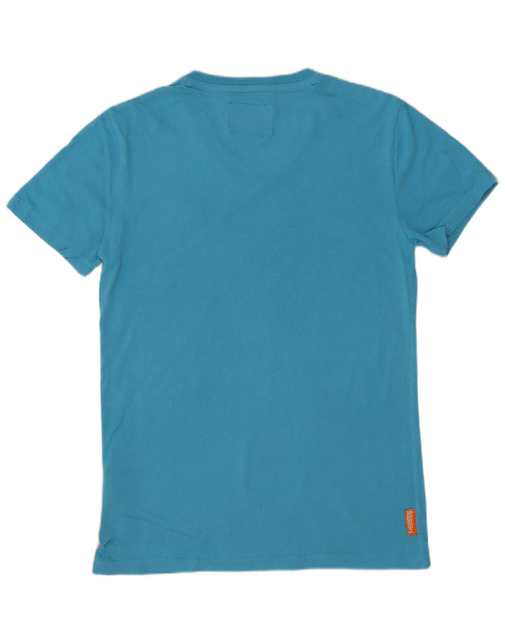 SUPERDRY Herren T-Shirt Top Small Blau Baumwolle