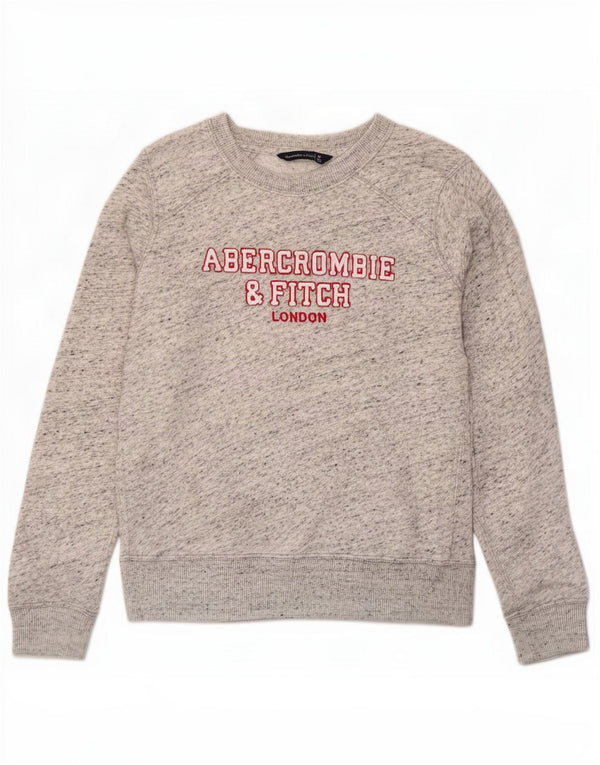 Abercrombie & Fitch Damen Sweatshirt Pullover UK 14 Mittelgrau meliert
