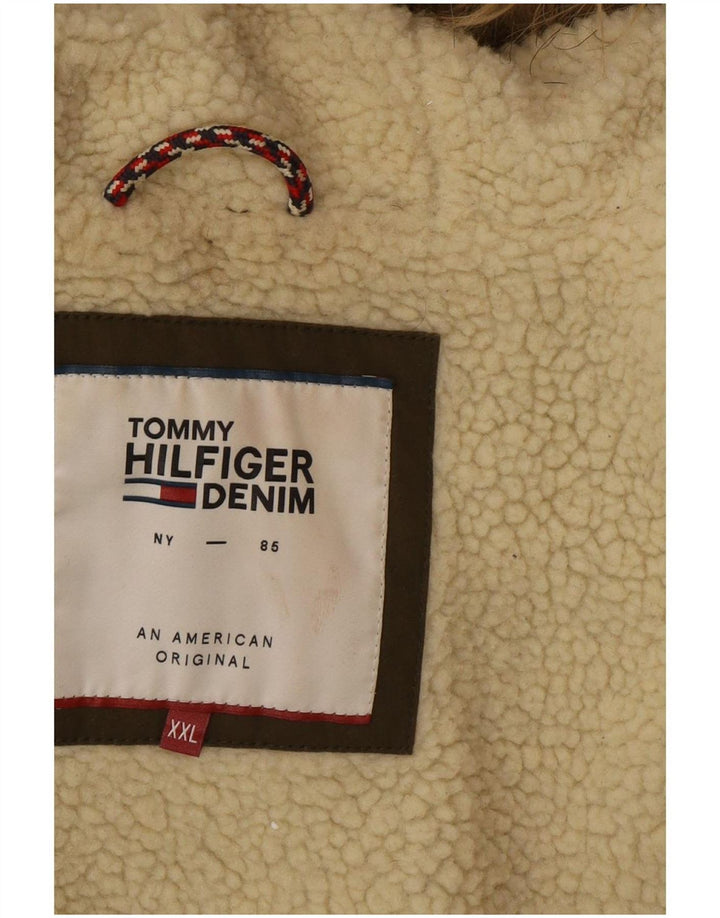 Tommy Hilfiger Herren-Parka mit Kapuze, UK 44, 2XL, Khaki, Polyester