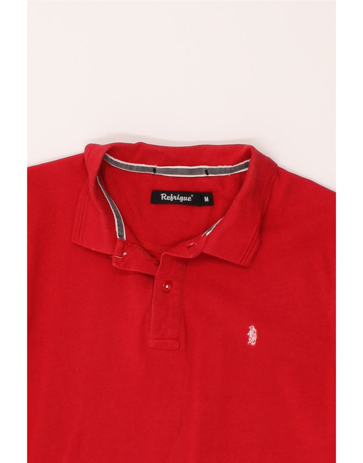 REFRIGUE Mens Polo Shirt Medium Red Cotton Vintage Refrigue and Second-Hand Refrigue from Messina Hembry 