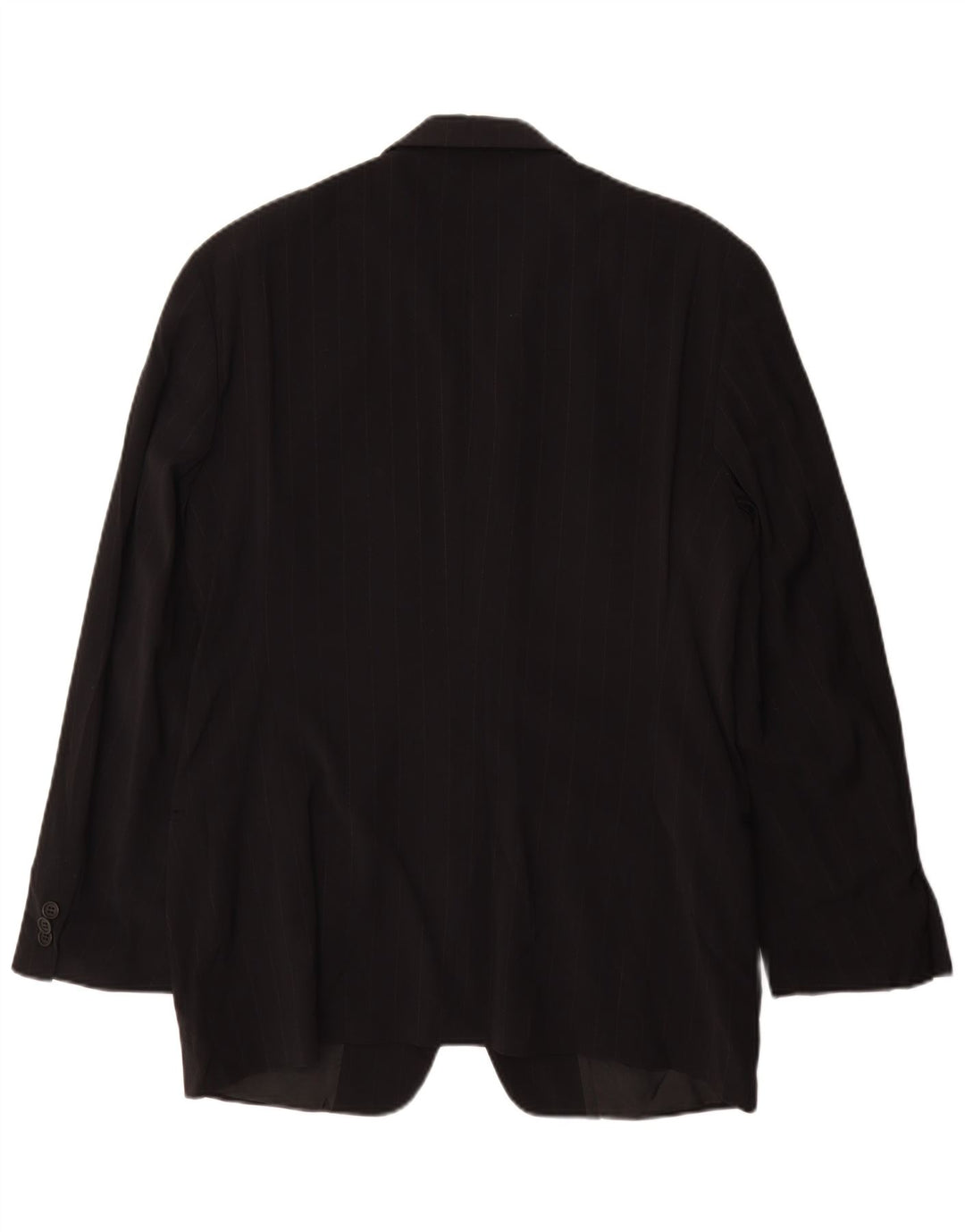 Emporio Armani Herren 3-Knopf-Blazerjacke IT 48 Mittelschwarzer Nadelstreifen