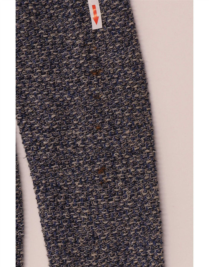Zara Jungen-Strickblazer mit 2 Knöpfen, 13–14 Jahre, blau gesprenkelte Baumwolle