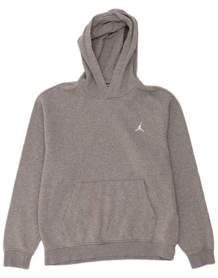 Jordan Herren-Kapuzenpullover aus mittelgrau gefleckter Baumwolle