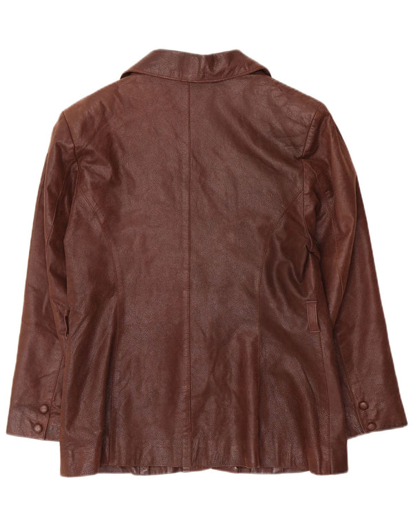 Lavorazione Artigianale Damen-Blazerjacke mit 3 Knöpfen IT 44 Mittelbraun