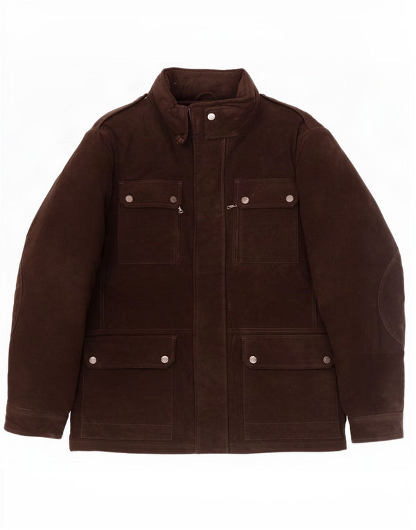 Cerruti 1881 Herren Militärjacke IT 56 3XL Braunes Polyamid