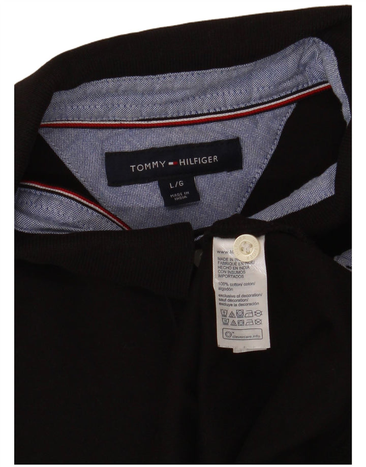 Tommy Hilfiger Herren-Poloshirt, große schwarze Baumwolle