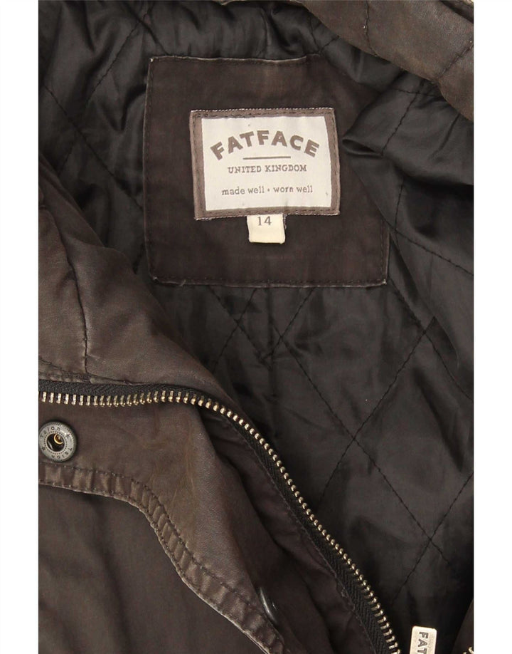Fat Face Parka-Jacke für Damen, UK 14, Größe L, grau, Baumwolle