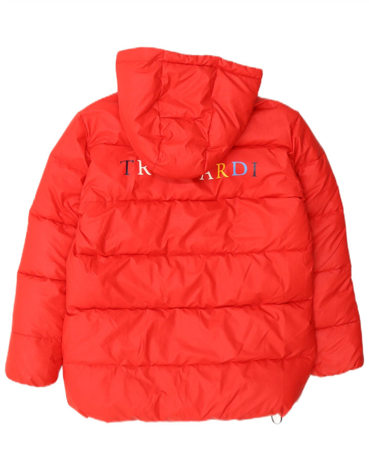 Trussardi Wattierte Jacke mit grafischer Kapuze für Jungen, 11–12 Jahre, rotes Polyester