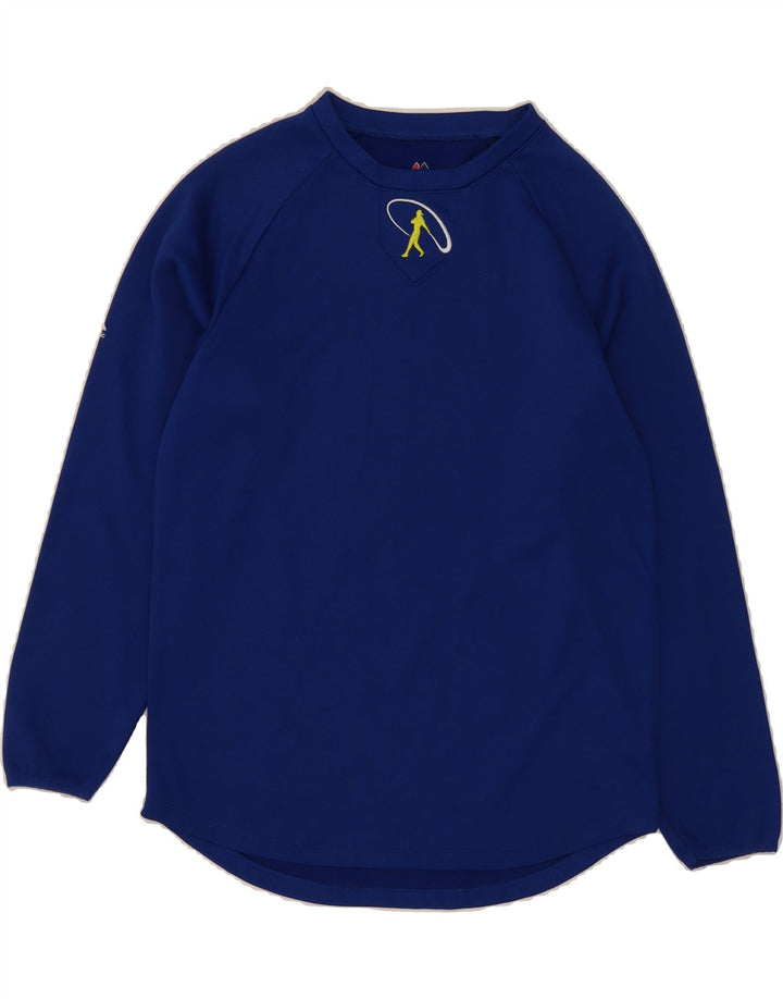 MAJESTIC Boys Top Long Sleeve 13-14 Years Large Blue Polyester Vintage Majestic and Second-Hand Majestic from Messina Hembry 