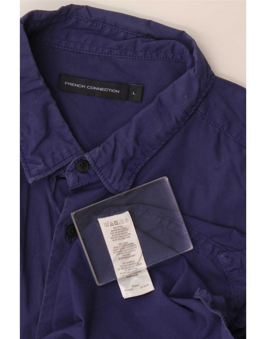 French Connection Slim-Fit-Hemd für Herren, groß, marineblau, Baumwolle