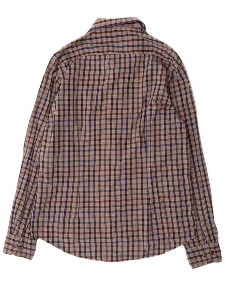 Dack's Slim-Fit-Hemd für Herren, groß, grau kariert, Baumwolle