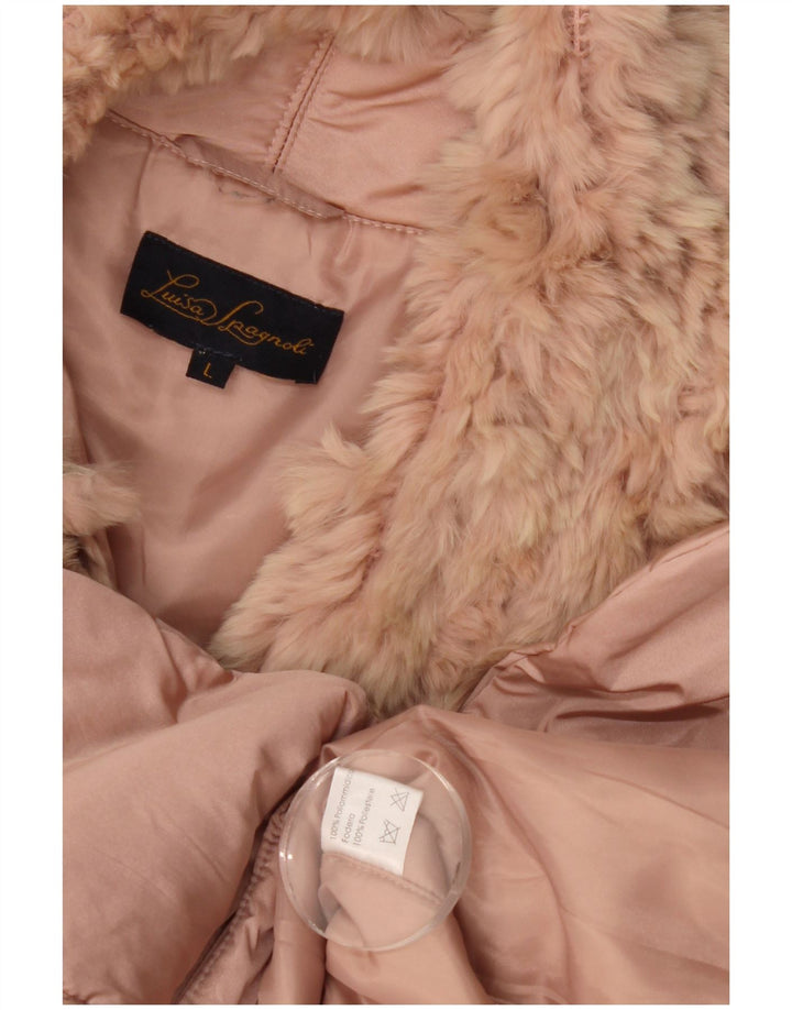 Luisa Spagnoli Damen Bomberjacke UK 16 Large Rosa Polyamid