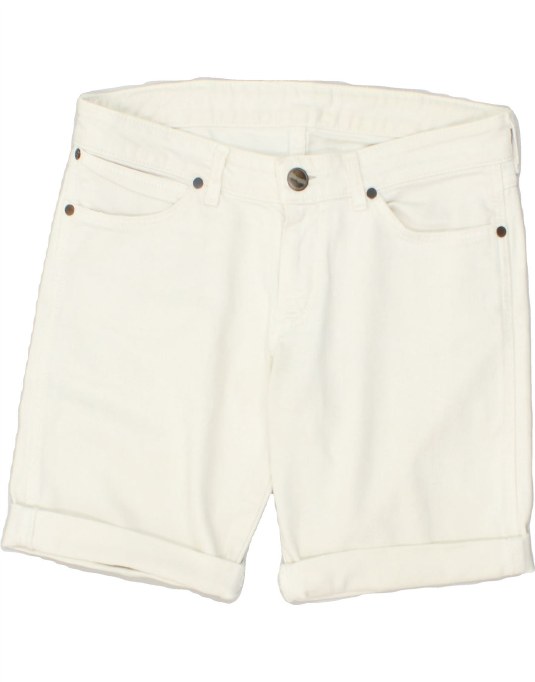 WRANGLER Womens Iris Denim Shorts W32 Medium White Cotton | Vintage Wrangler | Thrift | Second-Hand Wrangler | Used Clothing | Messina Hembry 